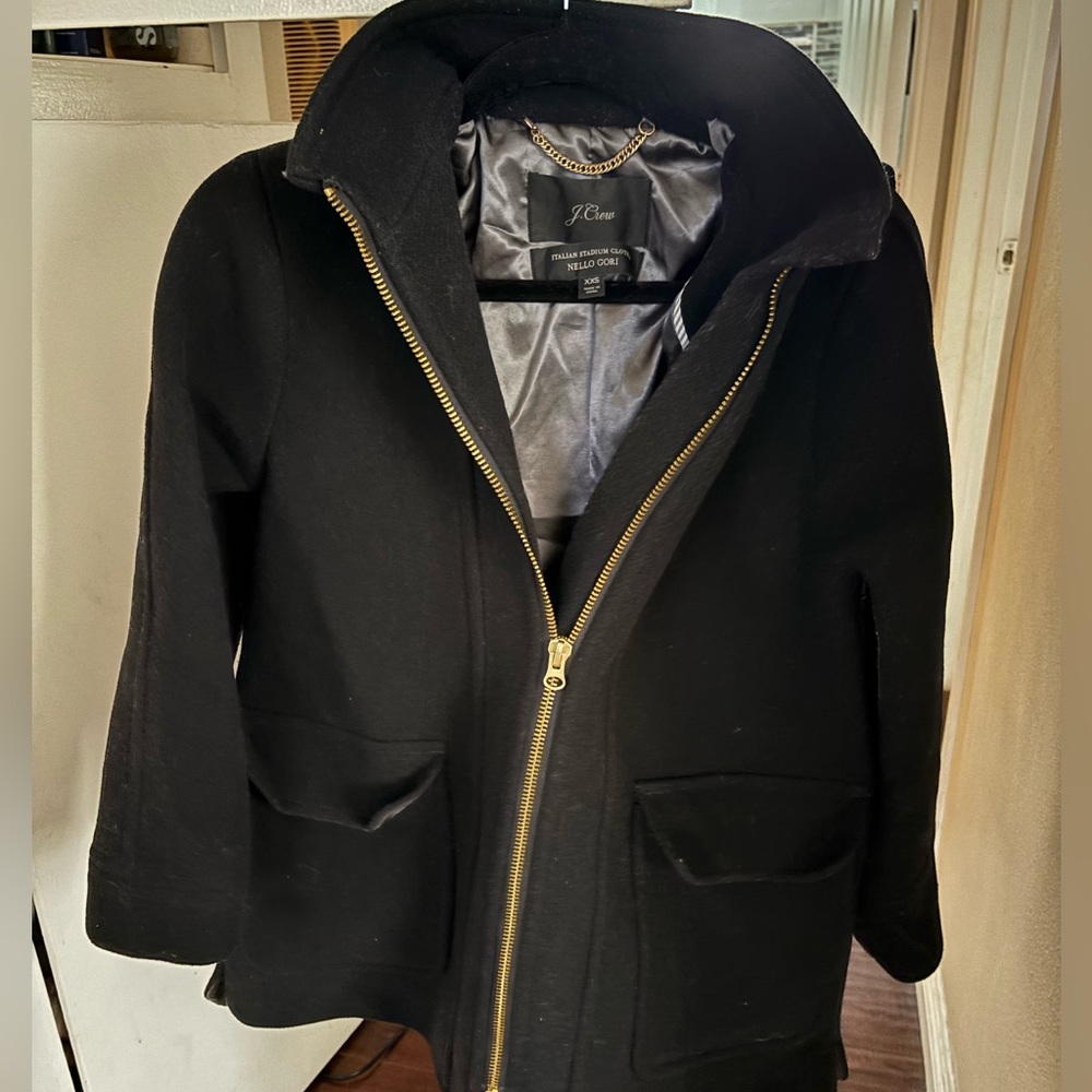 J. Crew Italian stadium cloth hooded coat